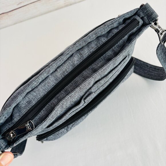 Lug Samba Quilted Gray Crossbody Textured Cloth Design - Picture 5 of 14